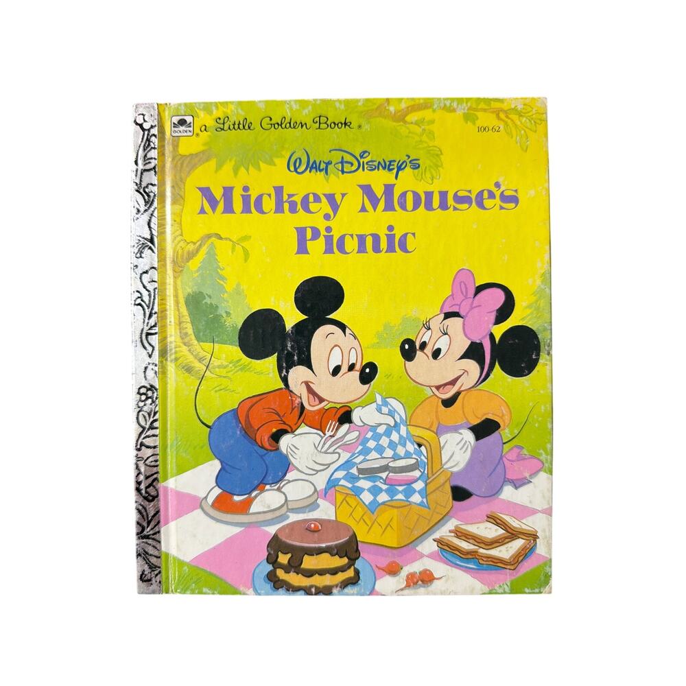 Disney's Mickey Mouse's Picnic a Little Golden Book Hardcover Vintage 1950 VTG